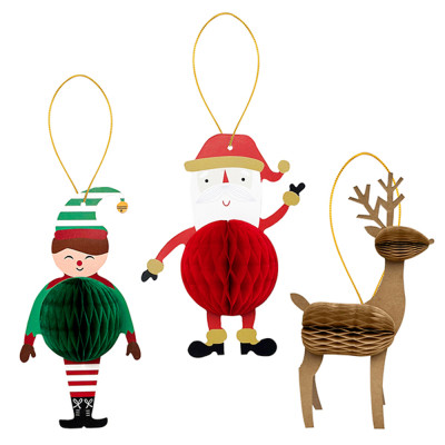 Pendenti Santa Claus Elfo Renna in Carta (3 pezzi)