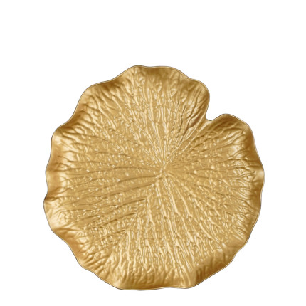 Piatto a Forma di Foglia Oro