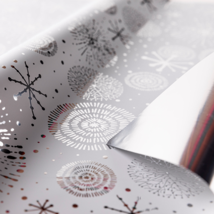 Bobina Carta Polipropilene Fireworks Argento Bobina Carta Polipropilene Fireworks Argento