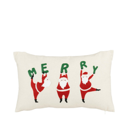 Cuscino Bianco con Babbo Natale