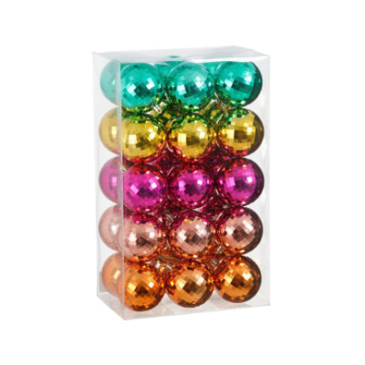 PALLINE PER ALBERO DI NATALE COLORATE A SPECCHIO 8CM (30 PEZZI)
