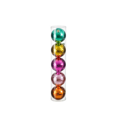 PALLINE PER ALBERO DI NATALE COLORATE A SPECCHIO 15CM (5 PEZZI)