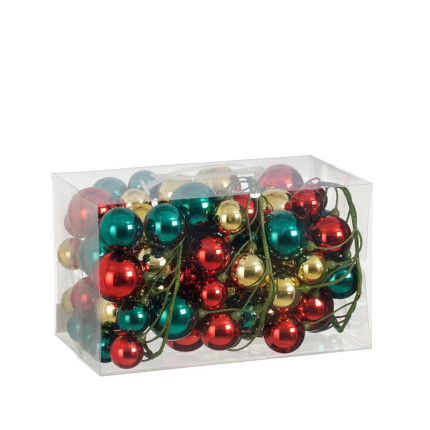 Festone di Palline Rosse Oro Verdi 180cm