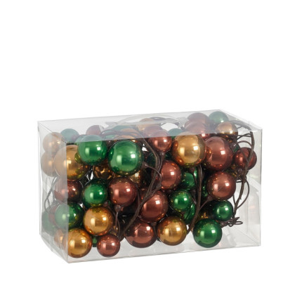 Festone di Palline Verdi e Marroni 180cm