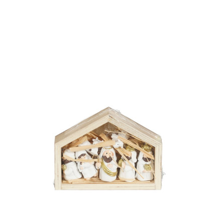 Mini Natività in Legno con Personaggi