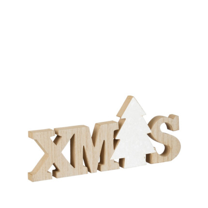 Scritta Xmas in Legno con Alberello