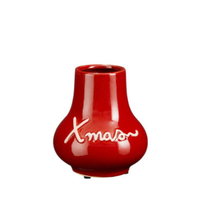 VASO ROSSO CON SCRITTA XMAS BIANCA