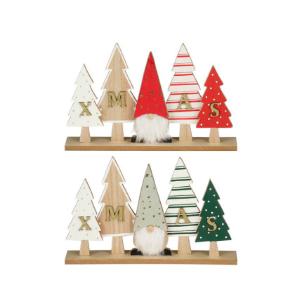 Decorazione Xmas con Alberelli e Gnomo