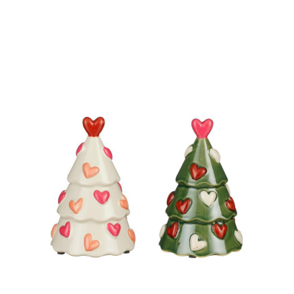 Alberello Natalizio in Ceramica con Cuori