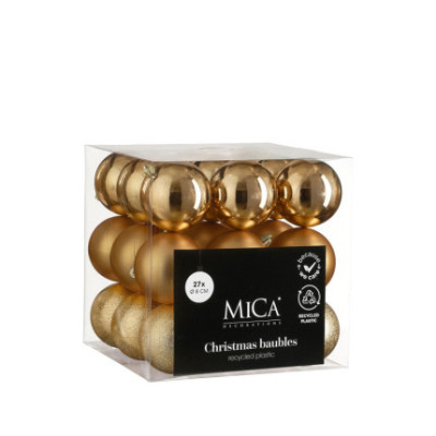 PALLINE PER ALBERO DI NATALE INFRNAGIBLI RAME 8CM (27 PEZZI)