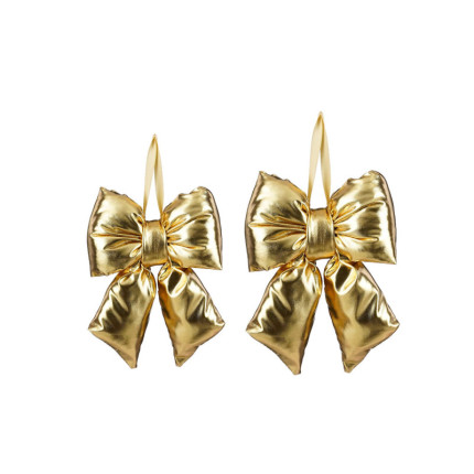 Fiocco Imbottito Oro Pendente