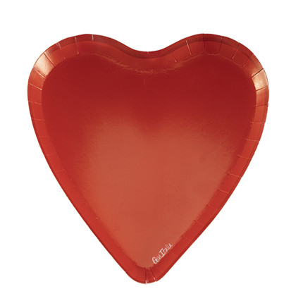 Piatti in Carta Heart Red (8 pezzi)