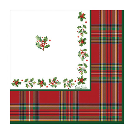 Tovaglioli in Carta Scottish Christmas (16 pezzi)