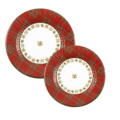 Piatti in Carta Scottish Christmas (8 pezzi) 2