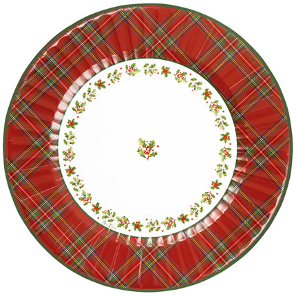 Maxi Piatti In Carta Scottish Christmas (6 pezzi)