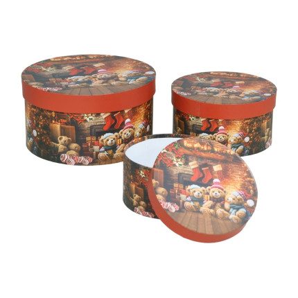 Scatola Tonda Xmas Orsetti