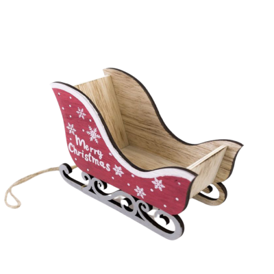 Slitta Babbo Natale Decorativa in Legno