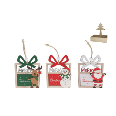 Targhetta in Legno Merry Christmas 9,5cm