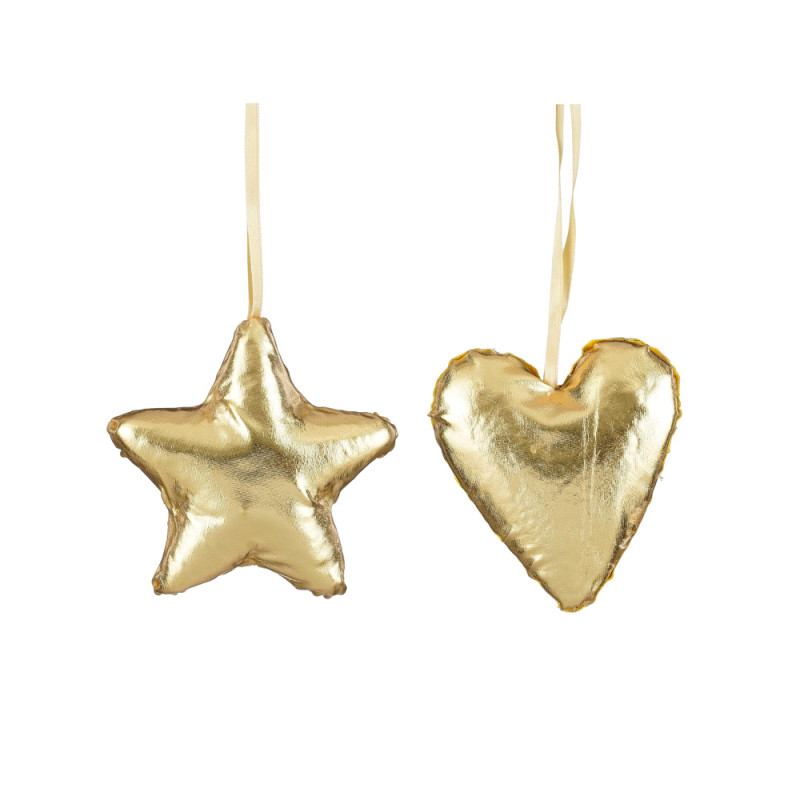 Cuore e Stella Morbido Pendente Oro