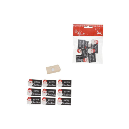 Tag Babbo Natale con Lavagna e Adesivo (10 Pezzi)