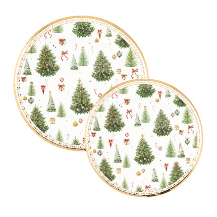 Piatti in Carta Christmas Forest (8 pezzi)