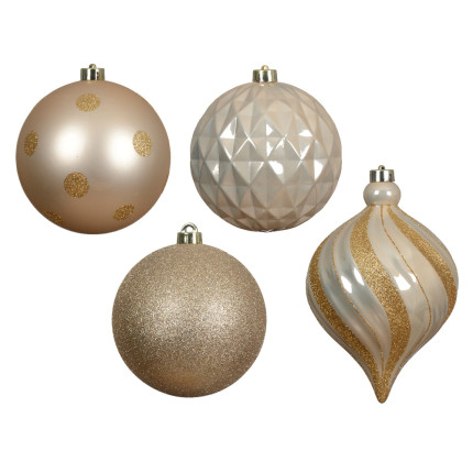 Palline di Natale Infrangibili Oro 15cm (6 pezzi)