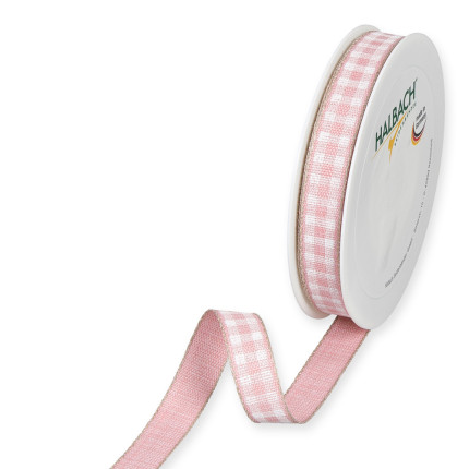 Nastro Tessuto Vichy Rosa e Bianco