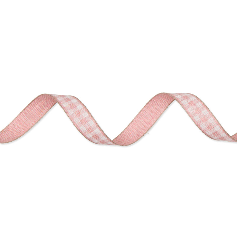 Nastro Tessuto Vichy Rosa e Bianco