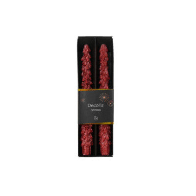 CANDELA ALBERELLO GLITTERATO ROSSO (2 PEZZI)