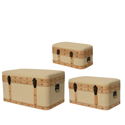 Baule Elegante in Legno Crema