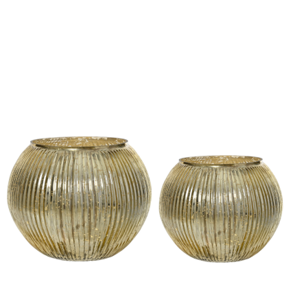 Vaso in Vetro Plissé Oro