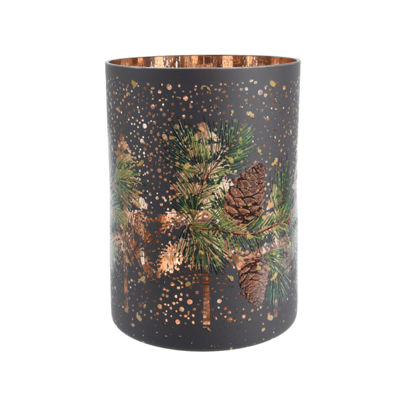 Vaso per Tealight Invernale in Vetro 18cm