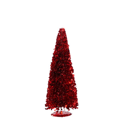 Alberello Glitterato Rosso 15cm