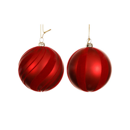 Sfera Torchon Rossa Opaca 8cm