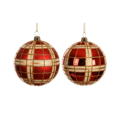 Pallina di Natale Scozzese Rosso 8cm