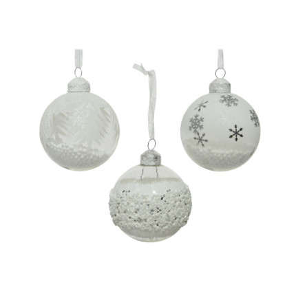 Sfera in Vetro Trasparente Fiocchi di Neve