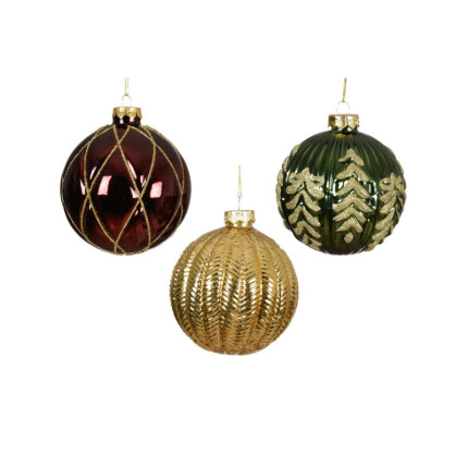 Sfera in Vetro con Decori 10cm