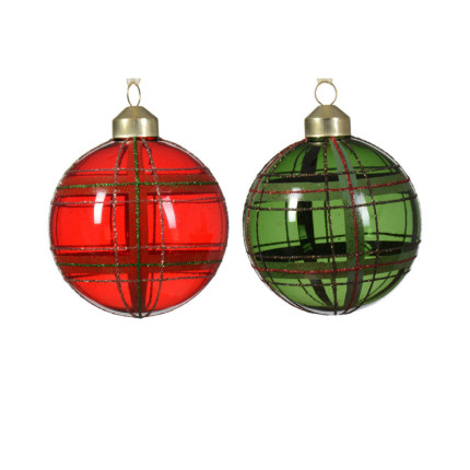 Pallina di Natale Scozzese in Vetro 8cm
