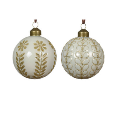 Pallina in Vetro con Decori Oro