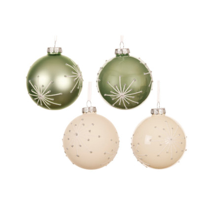 Sfere in Vetro con Decori Lux (3 Pezzi)