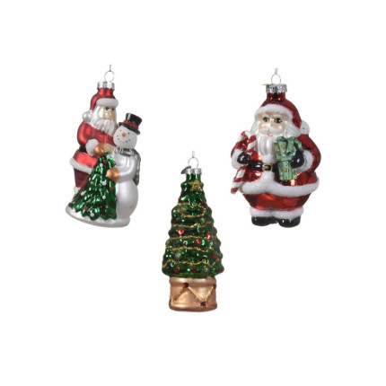 Pendente Natalizio in Vetro Glitterato 12cm