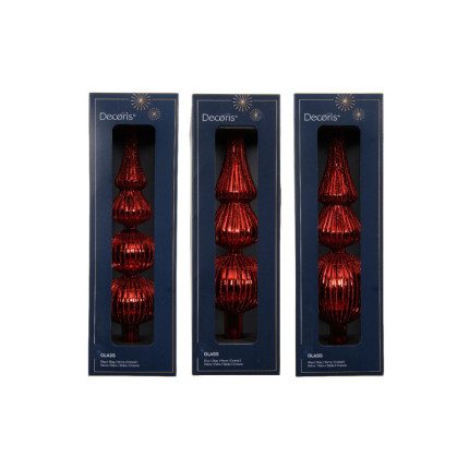 Puntale in Vetro Rosso 31cm