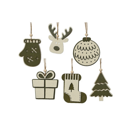 Pendente Natalizio in Legno Verde
