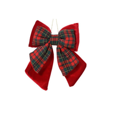 Fiocco Scozzese in Velluto Rosso