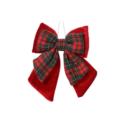 Fiocco Scozzese in Velluto Rosso