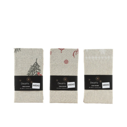 Runner Avorio con Stampa Natalizia