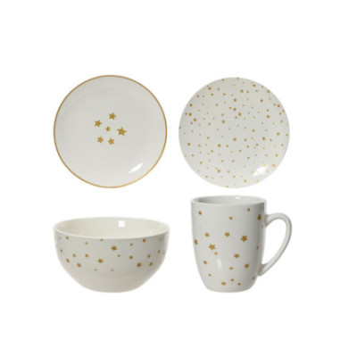 SET TAZZE IN PORCELLANA DECORO STELLE