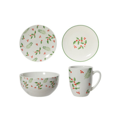 SET TAZZE IN PORCELLANA DECORO FOGLIE