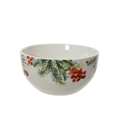 BOWL IN PORCELLANA CON BACCHE
