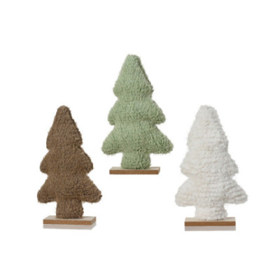 Alberello in Pelliccia con Base Legno 23cm